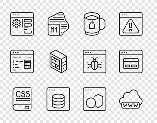 set line books about programming web development vector image