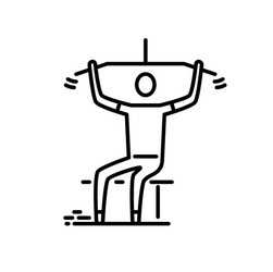 thin line icon man works out on training vector