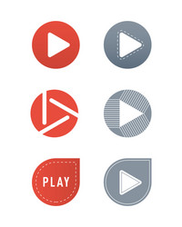 ui interface button play media internet isolated vector image