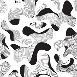 Abstract swirl line seamless pattern with chaotic vector