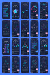 different ui ux gui screens and flat web icons vector image