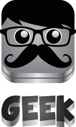 Geek guy avatar portrait vector