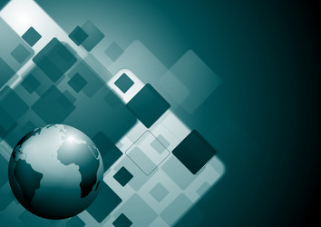 hi-tech background with globe vector image