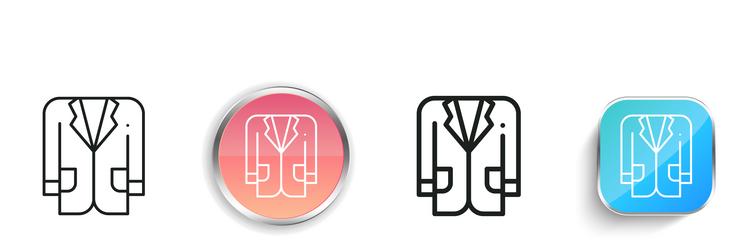 jacket icon thin linear regular and button style vector image
