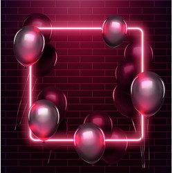 light and glow neon rectangle design frame vector image