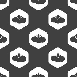 Black hexagon cloud download pattern vector