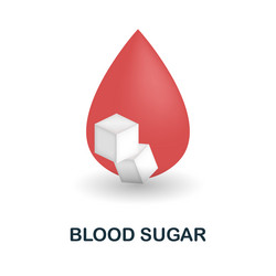 Blood sugar icon 3d from health check collection vector