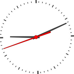 Round clock on white Royalty Free Vector Image