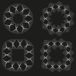 geometric ring pattern optical line art abstract vector image