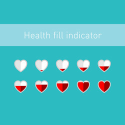 heart fill indicator scale with 10 animation vector image
