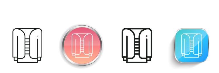 jacket icon thin linear regular and button style vector image