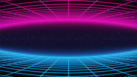 Retro Synthwave Grid Background vector image