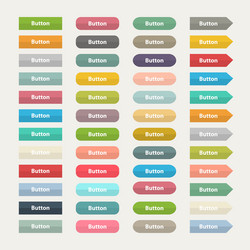 web color buttons in flat stile isolated vector image