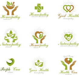 Living in harmony with nature metaphor set vector