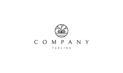 logo on which an abstract image a tree vector image