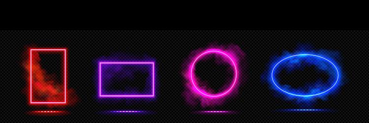 Neon Glowing Frame with Smoke Effect vector image