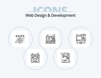 web design and development line icon pack 5 vector image