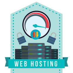 Web hosting and data security design vector