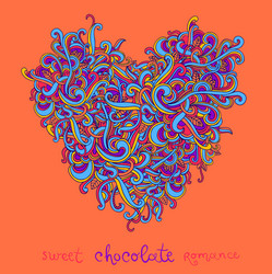 Background with abstract heart curls vector