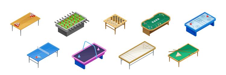 board games playing field and tables set vector image