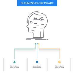 Brain hack hacking key mind business flow chart vector