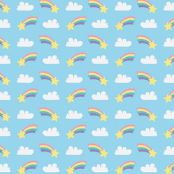 Cute rainbow with star Royalty Free Vector Image