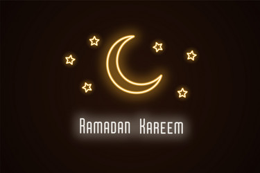 neon of ramadan kareem vector