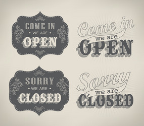 Retro Open & Closed Signs vector