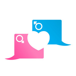 Two -square bubble chat pink and blue with a cut vector