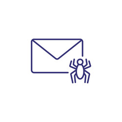 unsafe mail line icon vector