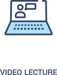 video lecture concept 2 colored icon simple line vector image