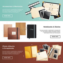 Accessories and memories horizontal banners vector