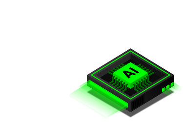 artificial intelligence ai web banner isometric vector image