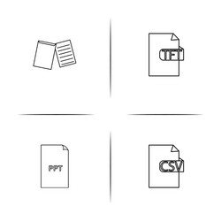 Files and folders sign simple linear icon vector