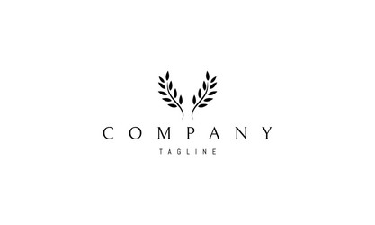 logo on which an abstract image a laurel vector image