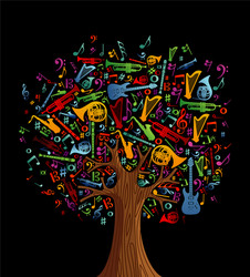 Musical tree Royalty Free Vector Image - VectorStock