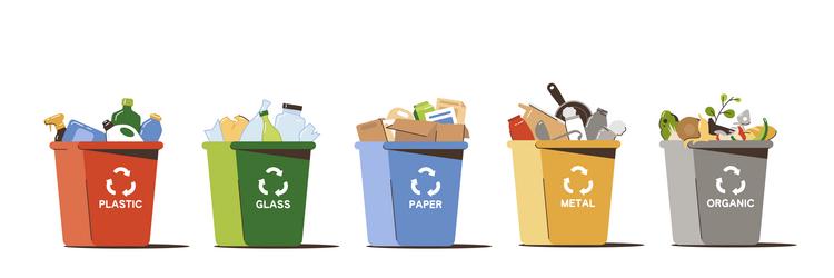 Recycle bins Royalty Free Vector Image - VectorStock