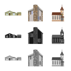 isolated object of building and front icon vector image