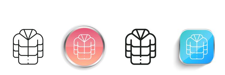 jacket icon thin linear regular and button style vector image