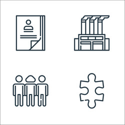 management line icons linear set quality vector