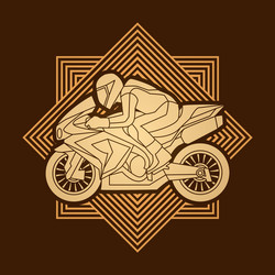 motorcycle racing side view graphic vector