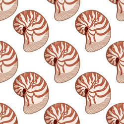 Nautilus shells colorful doodles seamless pattern vector