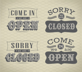 Retro Open & Closed Signage vector