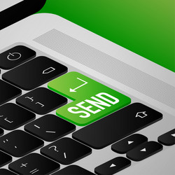 send button on light background envelope vector image