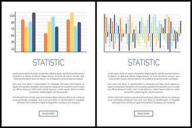 statistic webpages and text data presentation vector image