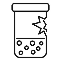 test tube exploding with bubbles inside line icon vector image