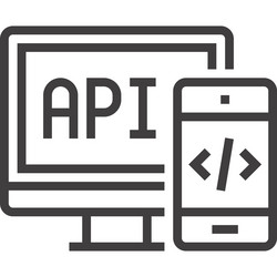 api interface flat line web icon vector image