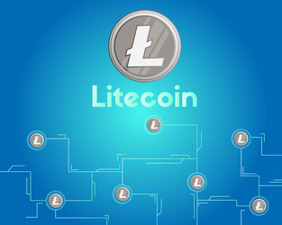 blockchain litecoin circuit networking technology vector image