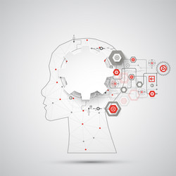 creative brain concept background with triangular vector image