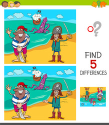 differences game with funny pirates vector image